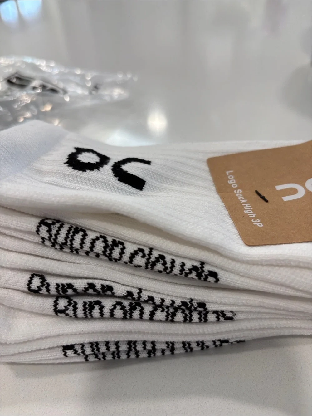 Men’s On Logo Sock High 3/Pk Large